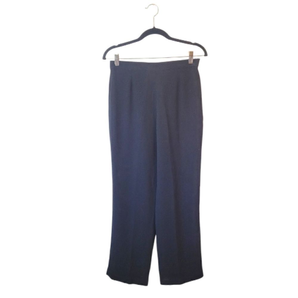St. John Black Elastic Waistband Flowy Pants
